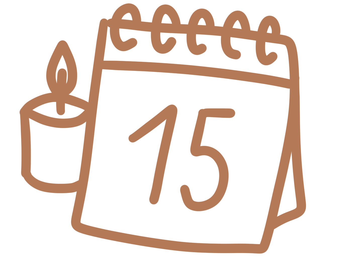 Kalender icon mit Kerze