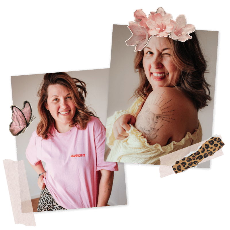 Sissi Michaux Portrait mit Schmetterling und Blumen, Personal Branding, Brand Design und Webseiten